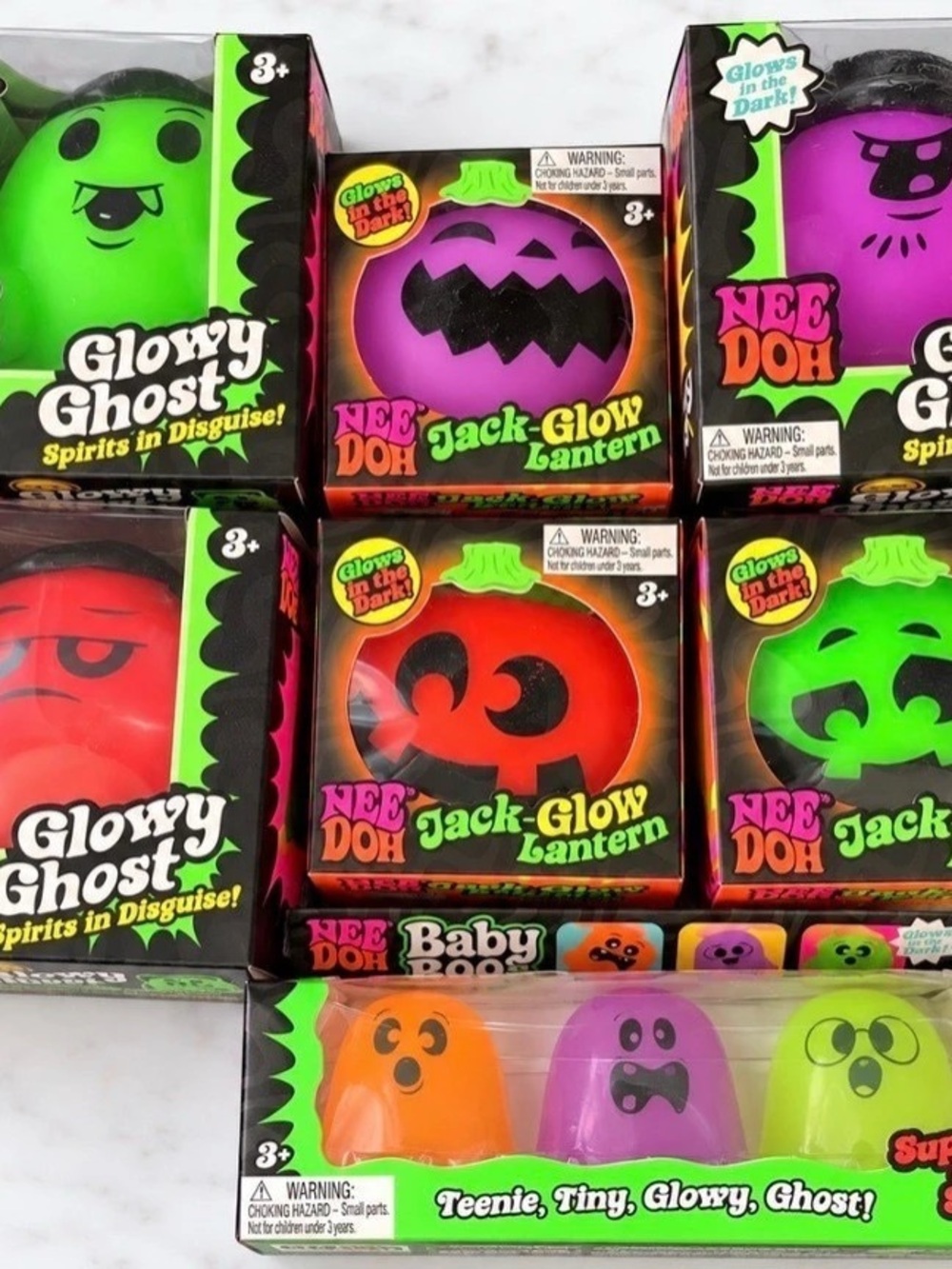 Needohween GlowyGhostX3 &JackGlowLanternX3  3 baby boos set. Genuine.Fastship.